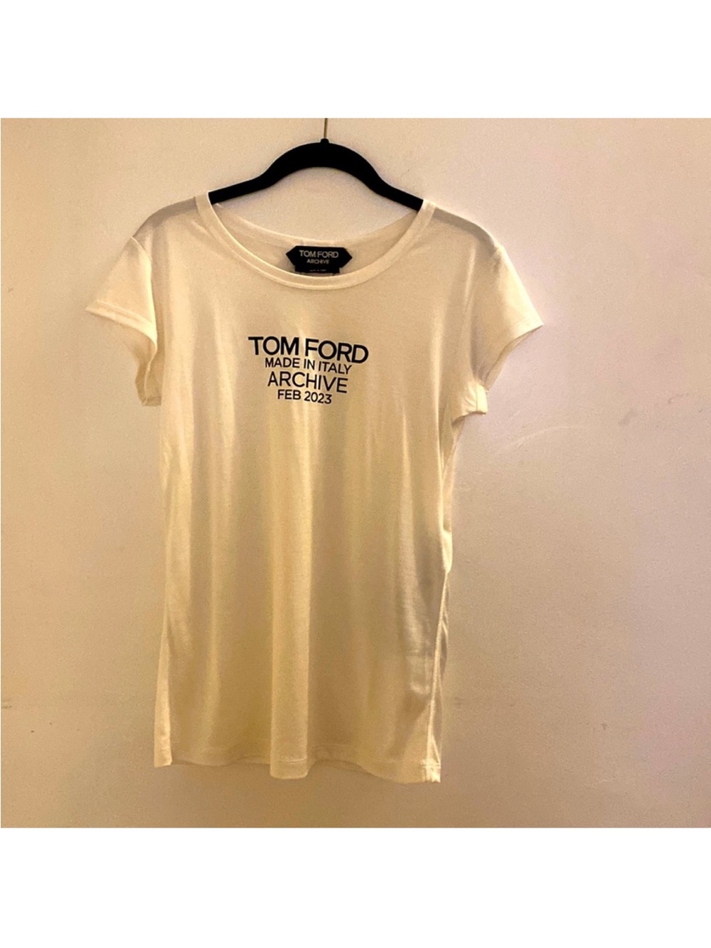 Tom Ford Cream Short-Sleeve Logo Tee
